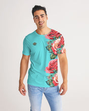 Load image into Gallery viewer, LEFTSIDE FULLY ROSE - TURQUOISE Men's Tee