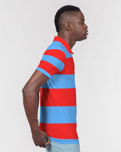 Load image into Gallery viewer, SF 2 TONE POLO - SKY BLUE/RED Men's Slim Fit Short Sleeve Polo