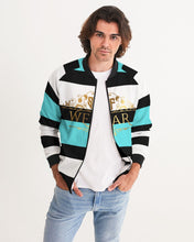Load image into Gallery viewer, GRIFFEY (SF WEAR 3 TONE) - WHITE/TURQUOISE/BLACK Men's Bomber Jacket
