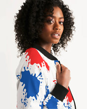 Load image into Gallery viewer, SPLASH PATRIOT - WHITE Women's Bomber Jacket