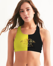 Load image into Gallery viewer, SF WEAR 2 TONE Athletic Wear Top - black/Yellow Women's Seamless Sports Bra