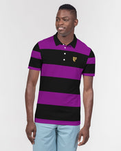 Load image into Gallery viewer, SF 2 TONE POLO - PURPLE/BLACK Men's Slim Fit Short Sleeve Polo