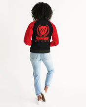 Load image into Gallery viewer, SF WEAR 1 LOGO 2 TONE FEMALE JACKET - BLACK/RED Women's Bomber Jacket