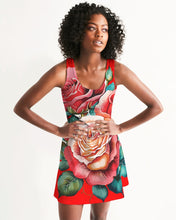 Load image into Gallery viewer, ROSE FLOWERY DRESS - WHITE Women's All-Over Print Racerback Dress