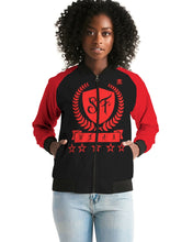 Load image into Gallery viewer, SF WEAR 1 LOGO 2 TONE FEMALE JACKET - BLACK/RED Women's Bomber Jacket