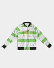 Load image into Gallery viewer, FEMALE 2 TONE - WHITE/SHOCKING COLOR GREEN Women's Bomber Jacket