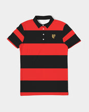 Load image into Gallery viewer, SF 2 TONE POLO - RED/BLACK Men's Slim Fit Short Sleeve Polo