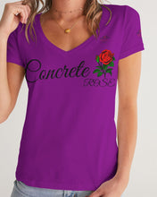 Load image into Gallery viewer, CONCRETE ROSE GOLD - PURPLE Women's V-Neck Tee