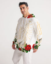 Load image into Gallery viewer, ROSES AND ROSARY GOLD HOODIE -WHITE Men's All-Over Print Hoodie