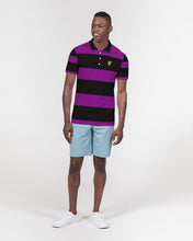 Load image into Gallery viewer, SF 2 TONE POLO - PURPLE/BLACK Men's Slim Fit Short Sleeve Polo