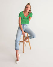 Load image into Gallery viewer, CONCRETE ROSE -LIGHT GREEN Women's V-Neck Tee