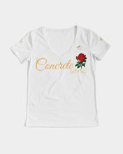 Load image into Gallery viewer, CONCRETE ROSE GOLD - WHITE Women's V-Neck Tee