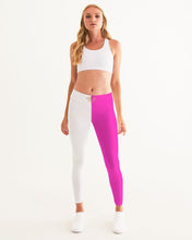 Load image into Gallery viewer, SF WEAR 2 TONE Athletic Wear Bottom - Hot Pink/White Women's Yoga Pants