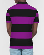 Load image into Gallery viewer, SF 2 TONE POLO - PURPLE/BLACK Men's Slim Fit Short Sleeve Polo