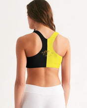Load image into Gallery viewer, SF WEAR 2 TONE Athletic Wear Top - black/Yellow Women's Seamless Sports Bra