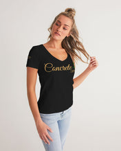 Load image into Gallery viewer, CONCRETE ROSE GOLD - BLACK Women's V-Neck Tee