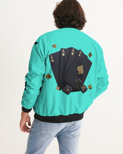 Load image into Gallery viewer, LIFE A GAMBLE " LETS PLAY" - TURQUOISE Men's Bomber Jacket