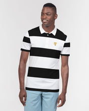 Load image into Gallery viewer, SF 2 TONE POLO - BLACK/WHITE Men's Slim Fit Short Sleeve Polo