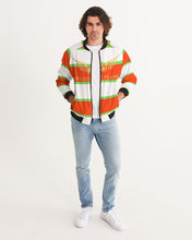 Load image into Gallery viewer, MJ1-2.0 (STEADY FLAME 3 TONE )- ORANGE/WHITE/SHOCKING GREEN Men's Bomber Jacket