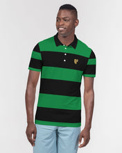 Load image into Gallery viewer, SF 2 TONE POLO - BLACK/GREEN Men's Slim Fit Short Sleeve Polo