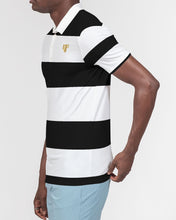Load image into Gallery viewer, SF 2 TONE POLO - BLACK/WHITE Men's Slim Fit Short Sleeve Polo