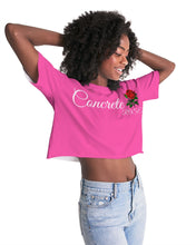 Load image into Gallery viewer, CONCRETE ROSE - HOT PINK Women's Lounge Cropped Tee