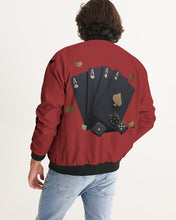 Load image into Gallery viewer, LIFE A GAMBLE "LETS PLAY" - BURGUNDY JACKET Men's Bomber Jacket