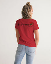 Load image into Gallery viewer, CONCRETE ROSE - DARK RED Women's V-Neck Tee