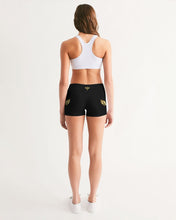 Load image into Gallery viewer, FLYING FLAME - BLACK Women's Mid-Rise Yoga Shorts
