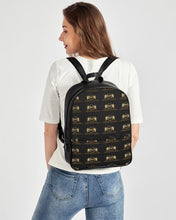 Load image into Gallery viewer, STEADY FLAME LEATHER BACKPACK - BLACK Classic Faux Leather Backpack
