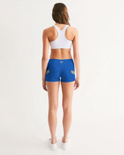 Load image into Gallery viewer, FLYING FLAME - BLUE Women's Mid-Rise Yoga Shorts