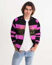 Load image into Gallery viewer, 2 TONE STRIPE - HOT PINK/BLACK Men's Bomber Jacket