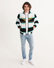 Load image into Gallery viewer, KJR 24 (STEADY FLAME)- BLACK/WHITE/TURQUOISE Men's Bomber Jacket