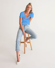 Load image into Gallery viewer, CONCRETE ROSE - BABY BLUE Women's V-Neck Tee