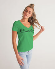 Load image into Gallery viewer, CONCRETE ROSE -LIGHT GREEN Women's V-Neck Tee