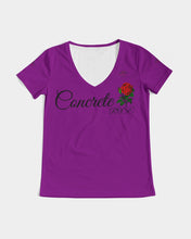 Load image into Gallery viewer, CONCRETE ROSE GOLD - PURPLE Women's V-Neck Tee