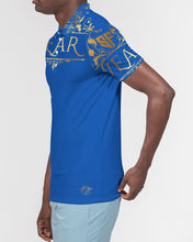 Load image into Gallery viewer, SF WEAR POLO UPPER GOLD-DARK BLUE Men's Slim Fit Short Sleeve Polo