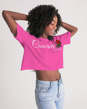Load image into Gallery viewer, CONCRETE ROSE - HOT PINK Women's Lounge Cropped Tee