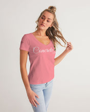Load image into Gallery viewer, CONCRETE ROSE - PINK Women's V-Neck Tee