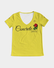 Load image into Gallery viewer, CONCRETE ROSE - YELLOW Women's V-Neck Tee