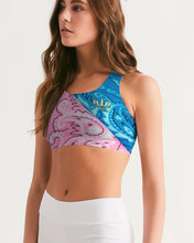 Load image into Gallery viewer, 2 TONE BANDANA - PINK/BLUE Women's Seamless Sports Bra