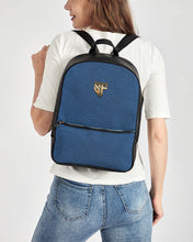 Load image into Gallery viewer, SF BLUE LEATHER - BACKPACK Classic Faux Leather Backpack