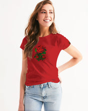 Load image into Gallery viewer, ROSES - MAROON RED Women's All-Over Print Tee