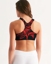 Load image into Gallery viewer, RED ROSE - BLACK TOP Women's Seamless Sports Bra