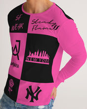 Load image into Gallery viewer, SF WEAR FLAVA - HOTPINK and BLACK Men&#39;s All-Over Print Long Sleeve Tee
