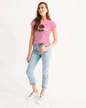 Load image into Gallery viewer, EVERYTHING ROSE 3 LINK UP WOMAN - PINK/WHITE Women&#39;s All-Over Print Tee
