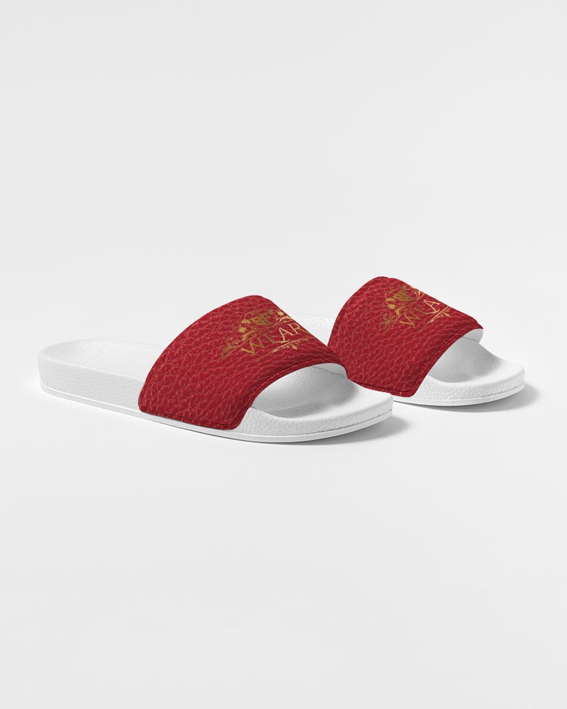 SF WEAR RED/WHITE LEATHER SLIDE Men's Slide Sandal