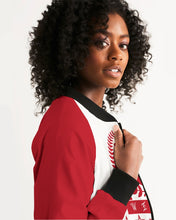 Load image into Gallery viewer, SF WEAR 1 JACKET - RED/WHITE Women&#39;s All-Over Print Bomber Jacket
