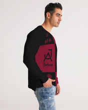 Load image into Gallery viewer, SF WEAR FLAVA  - BURGUNDY/BLACK Men&#39;s All-Over Print Long Sleeve Tee
