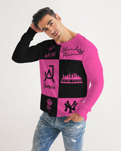 Load image into Gallery viewer, SF WEAR FLAVA - HOTPINK and BLACK Men&#39;s All-Over Print Long Sleeve Tee
